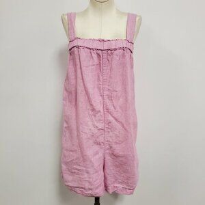 J. Crew Pink Linen Romper